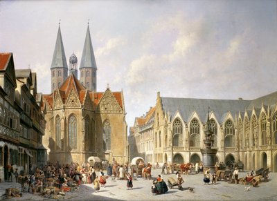 De Oude Marktplein, Braunschweig, 1890 door Jacques Carabain