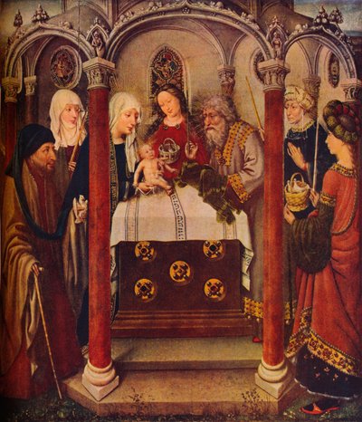 De Presentatie van Christus in de Tempel: Een Altaarstuk door Jacques Daret