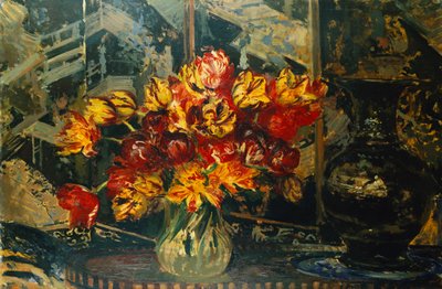 Bos tulpen en een scherm door Jacques Emile Blanche