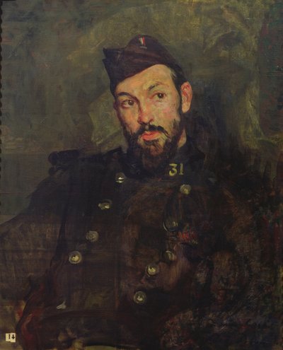 Félicien Cacan in uniform door Jacques Emile Blanche