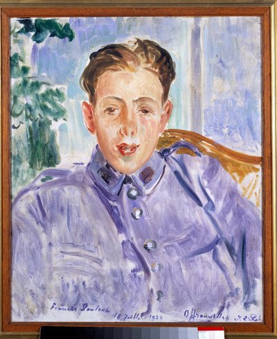 Portret van Francis Poulenc (1899-1963), Franse componist door Jacques Emile Blanche