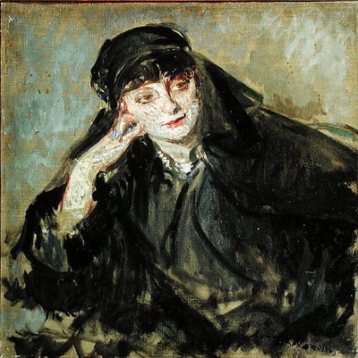 Studie voor een portret van Gravin Anna de Noailles door Jacques Emile Blanche