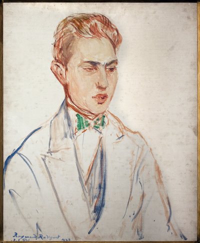 Studie voor het portret van Raymond Radiguet (1903-1923). Kunstwerk door Jacques Emile (Jacques-Emile) Blanche (1861-1942), olie op karton, voor 1923. Franse kunst, Musée des Beaux Arts de Rouen door Jacques Emile Blanche