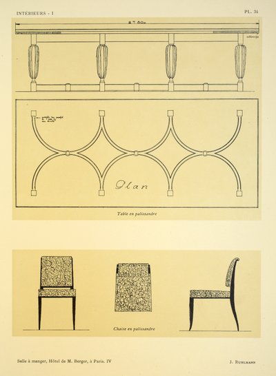 Eetkamer IV, Hotel de M. Berger, Parijs, illustratie uit 