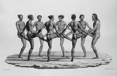 Inheemse Dans op de Caroline-eilanden, uit Voyage Autour du Monde sur les Corvettes de l