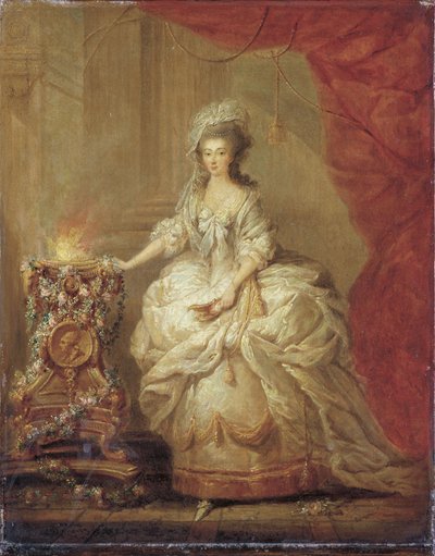 Portret van een dame, gekleed als een vestale maagd, vermoedelijk Marie-Antoinette door Jacques Fabien Gautier dAgoty
