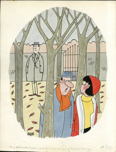 Dagen van Frankrijk, satirisch in kleuren door Jacques Faizant