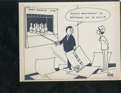 Le Figaro, satire in zwart-wit door Jacques Faizant