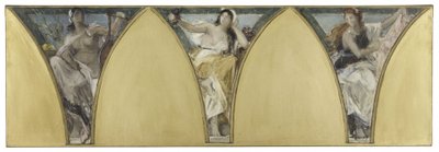 Schets voor het Stadhuis van Parijs: Languedoc. Gascogne. Lyonnais, rond 1888 door Jacques Fernand Humbert