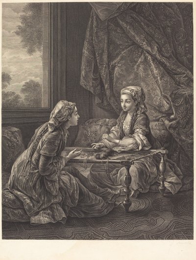 Het vertrouwen door Jacques Firmin Beauvarlet after Carle Van Loo