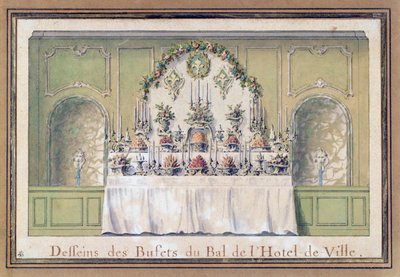Buffet voor een bal in het stadhuis van Parijs door Jacques François Blondel