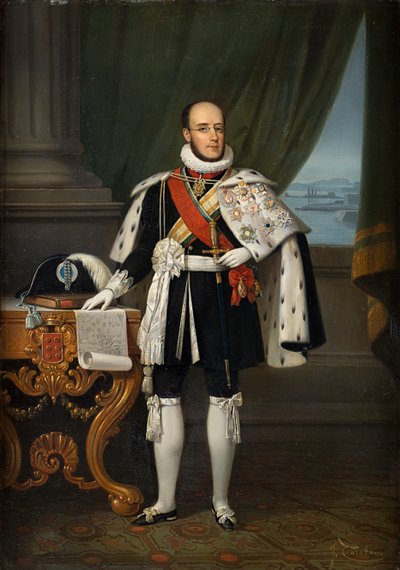Infante Luís, Hertog van Porto 1838-1889, toekomstige koning Luís I van Portugal, voor 1860 door Jacques Francois Carabain