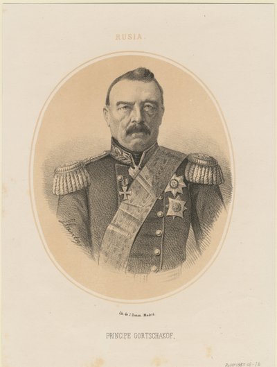Portret van Prins Mikhail Dmitrievich Gorchakov door Jacques Francois Gauderique Llanta