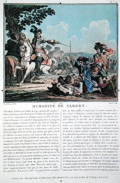De Menselijkheid van Abraham Fabert (1599-1662), gegraveerd door Jean Baptiste Morret (fl.1790-1820) door Jacques Francois Joseph (after) Swebach