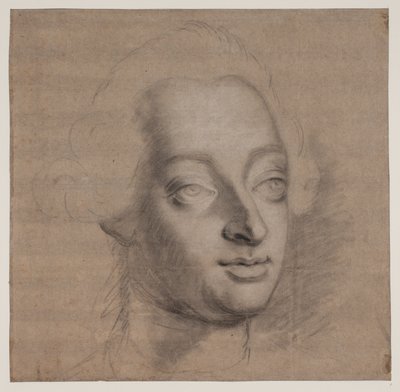 Portret van Frederik V. 3/4 profiel door Jacques Francois Joseph Saly