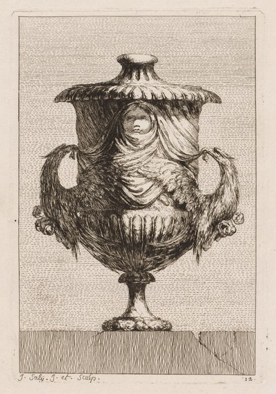 Suite van vazen: Plaat 12, 1746 door Jacques Francois Joseph Saly
