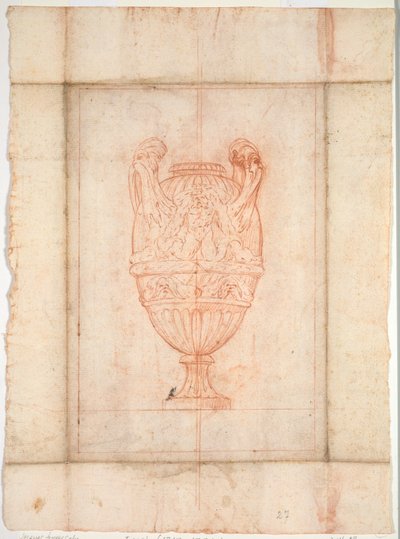 Vaasontwerp voor reeks vazen: Plaat 27, 1746 door Jacques Francois Joseph Saly