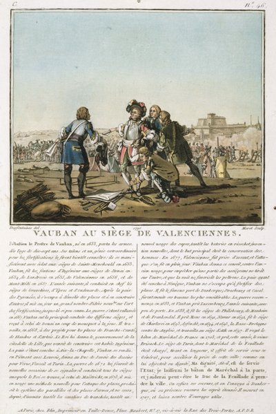 Sebastien le Prestre de Vauban (1633-1707) bij het Beleg van Valenciennes, gegraveerd door Jean Baptiste Morret door Jacques Francois Joseph Swebach