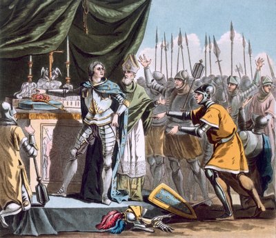 De Historische Dag van Bouvines in 1214, gegraveerd door Jean Baptiste Morret (fl. 1790-1820), 1790 door Jacques Francois Joseph Swebach