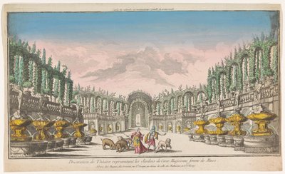 Gezicht op de tuin van Circe door Jacques Gabriel Huquier
