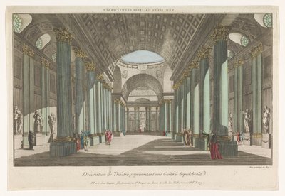 Gezicht op een galerie met sepulchrale beelden door Jacques Gabriel Huquier