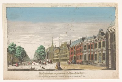 Gezicht op het Lange Voorhout te Den Haag door Jacques Gabriel Huquier