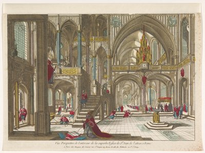 Gezicht op het interieur van de kerk Sint-Jan van Lateranen te Rome Vue perspective de l