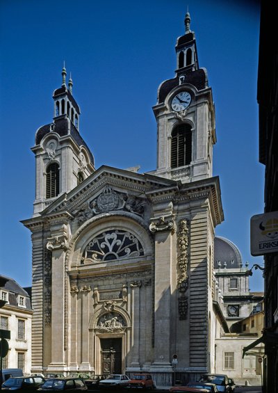 Uitzicht op de kapel van het Hôtel-Dieu, herontworpen door architect Jacques Germain Soufflot. Lyon, Rhône door Jacques Germain Soufflot