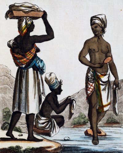 Wasvrouwen uit Santo Domingo (kleurgravure) door Jacques Grasset de Saint Sauveur