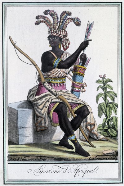 Amazone van Afrika - in "Encyclopedia of Travels" door Grasset St Sauveur, ed. 1796 door Jacques Grasset de Saint Sauveur