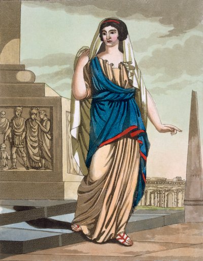 Vrouwelijke burger van het oude Rome, pub. 1796 door Jacques Grasset de Saint Sauveur