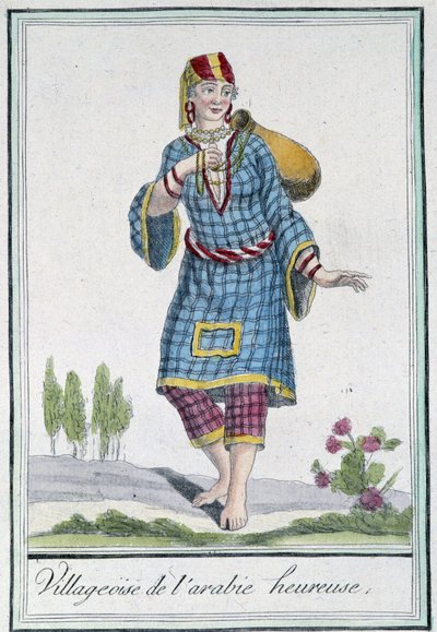 Gelukkig Arabisch dorp - in "Encyclopedie van Reizen" door Grasset St Sauveur, ed. 1796 door Jacques Grasset de Saint Sauveur