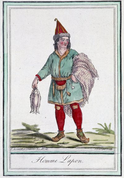 Lapse man - in "Encyclopédie des voyages" door Grasset Saint Sauveur, ed. Parijs 1796 door Jacques Grasset de Saint Sauveur