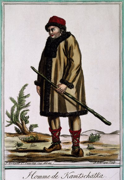 Kamtsjatka man, kleurgravure door Laroque, Rusland door Jacques Grasset de Saint Sauveur
