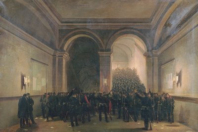 Intocht van het 106e bataljon in het stadhuis van Parijs, 31 oktober 1870 door Jacques Guiaud