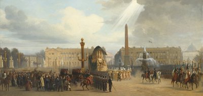 Napoleons begrafenisstoet steekt de Place de la Concorde over, 15 december 1840, 1844 door Jacques Guiaud