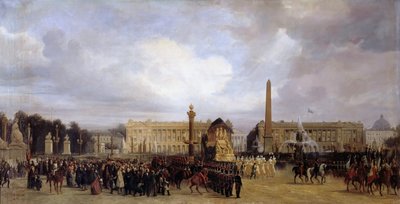 De begrafenisstoet van Napoleon I door de Place de la Concorde, 15 december 1840 door Jacques Guiaud