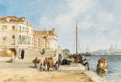 Uitzicht op de Zattere-dok, Venetië door Jacques Guiaud