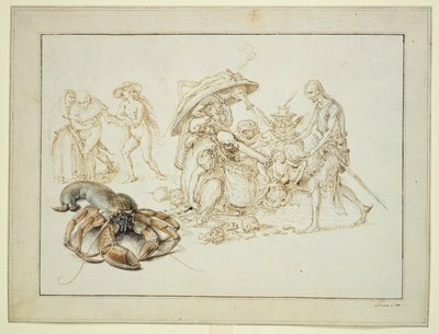 Kreeft en Twee Heksen, c.1602 door Jacques II de Gheyn