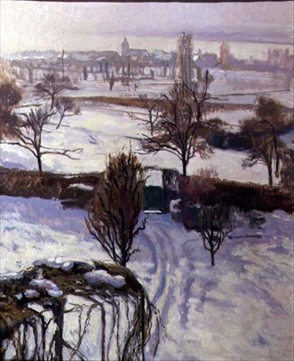 Uitzicht op Genève in de winter door Jacques Jacobi