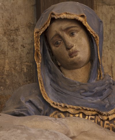 Detail van de Pieta door Jacques Jubert