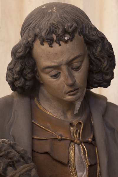 Sint Jan de Evangelist (beschilderd gips) door Jacques Jubert