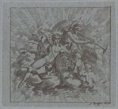 Allegorische compositie op Felix Meritis door Jacques Kuyper