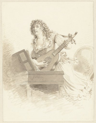 Dame met een gitaar door Jacques Kuyper