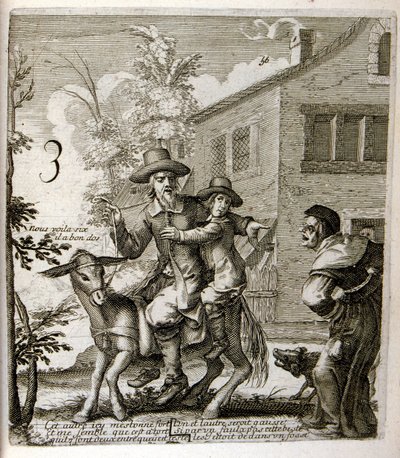 Illustratie van fabels door Jean de La Fontaine (gravure door Jacques Lagniet