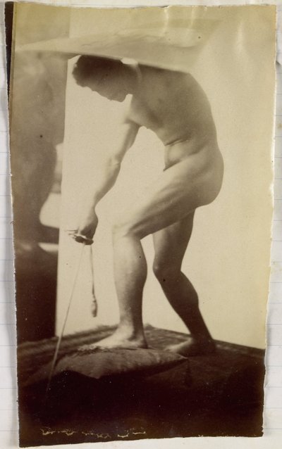 Studie van een mannelijk naaktmodel door Jacques Lalaing (attributed to)