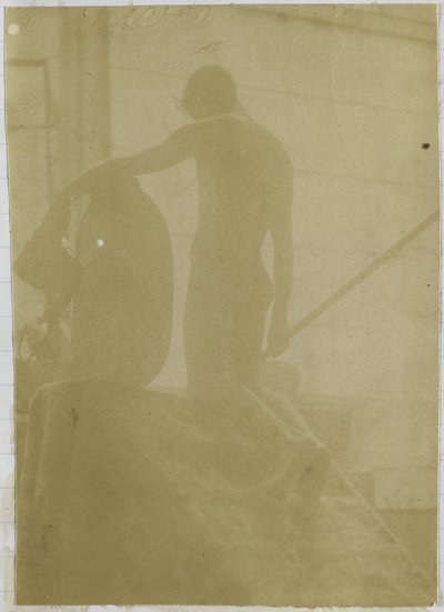 Studie van een mannelijk naaktmodel, knielend en op de rug gezien door Jacques Lalaing (attributed to)