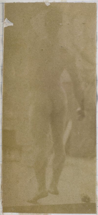 Studie van een mannelijk naaktmodel, rechtop staand en van achter gezien door Jacques Lalaing (attributed to)