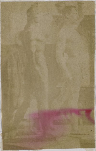 Studie van een mannelijk naaktmodel, rechtop staand en van opzij gezien door Jacques Lalaing (attributed to)