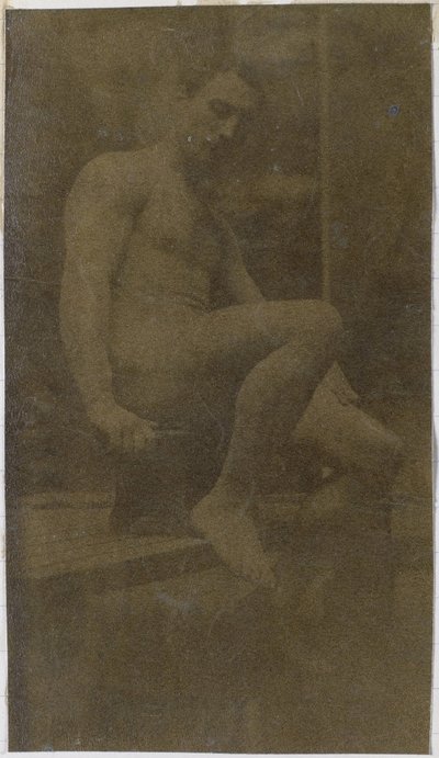 Studie van een mannelijk naaktmodel, van opzij gezien door Jacques Lalaing (attributed to)